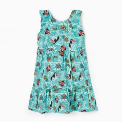 COTTON DRESS FOR BABY GIRL 'MINNIE', WATER GREEN