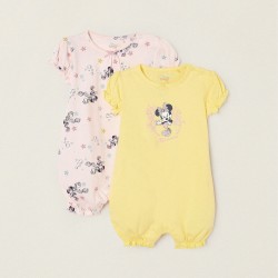 PACK 2 COTTON PAJAMAS FOR BABY GIRL 'MINNIE', PINK/YELLOW