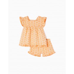 DRESS + COTTON SHORTS FOR BABY GIRL 'YOU&ME', ORANGE