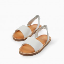 LEATHER SANDALS FOR BABY GIRL, WHITE