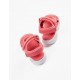 SANDALS FOR BABY GIRL, CORAL/SILVER