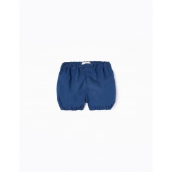 COTTON SHORTS WITH BOW FOR BABY GIRL, DARK BLUE