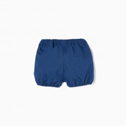 COTTON SHORTS WITH BOW FOR BABY GIRL, DARK BLUE