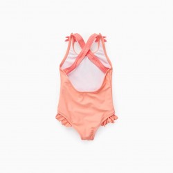 SWIMSUIT FOR BABY GIRL 'SURFER GIRL', CORAL