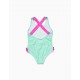 UV PROTECTION SWIMSUIT 80 FOR BABY GIRL 'SEAHORSE', GREEN