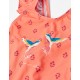 SWIMSUIT WITH HUMMINGBIRDS UV PROTECTION 80 FOR BABY GIRL, CORAL