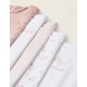 PACK 5 COTTON BODIES FOR BABY AND NEWBORN 'HORSES', PINK/WHITE