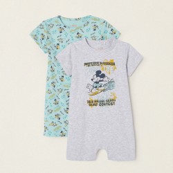 PACK 2 COTTON PAJAMAS FOR BABY BOY 'MICKEY', GREY/BLUE