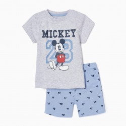 COTTON BABY PYJAMAS 'MICKEY', BLUE/GREY