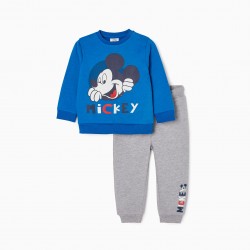 COTTON TRACKSUIT FOR BABY CHILD 'MICKEY', BLUE/GREY
