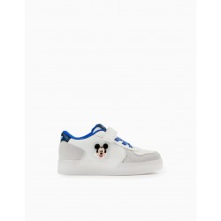 SNEAKERS WITH BABY LIGHTS 'MICKEY', WHITE/BLUE
