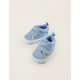 NEWBORN CLOTH SLIPPERS, BLUE/YELLOW