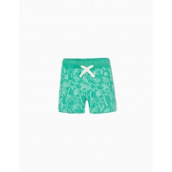 COTTON SHORTS FOR BABY BOY 'TROPICAL', GREEN