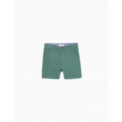 OXFORD SHORT WITH DETAIL FOR BABY BOY, GREEN