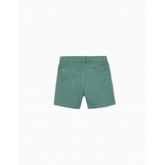 OXFORD SHORT WITH DETAIL FOR BABY BOY, GREEN