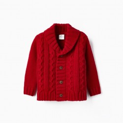 KNITTED SWEATER FOR BABY BOY, RED