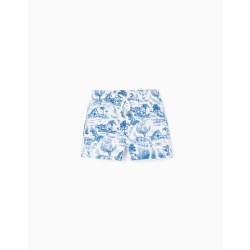SWIMSUIT SHORT FOR BABY CHILD 'YOU&ME', WHITE / BLUE