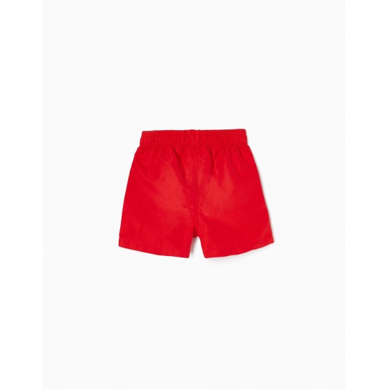 SWIMSUIT SHORT UV PROTECTION 80 BABY CHILD 'MICKEY', RED