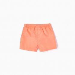 PACK 2 SWIMSUIT SHORTS FOR BABY BOY, CORAL/BLUE