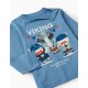KNITTED COTTON T-SHIRT FOR BABY BOYS 'VIKING PARTY', BLUE