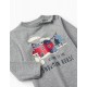COTTON T-SHIRT FOR BABY BOYS 'SNOWMAN HOUSE', GRAY
