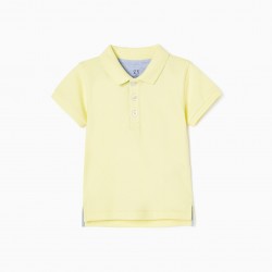 OXFORD POLO SHIRT WITH DETAIL FOR BABY BOY, YELLOW