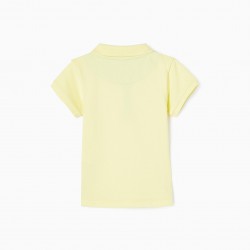OXFORD POLO SHIRT WITH DETAIL FOR BABY BOY, YELLOW