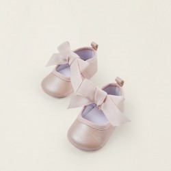 BALLERINAS WITH BOW FOR NEWBORN, ROSA