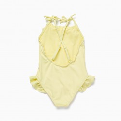 SWIMSUIT WITH ENGLISH EMBROIDERY FOR GIRL, YELLOW