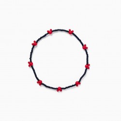 BEADING NECKLACE FOR GIRL 'MINNIE', DARK BLUE/RED