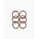PACK 6 HAIR ELASTICS FOR BABY AND GIRL, BROWN/GOLD