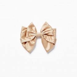 HAIR TRAVERSE WITH SATIN BOW FOR GIRL, BEIGE