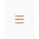 PACK 3 HOOKS WITH BEADING FOR BABY AND GIRL, PINK/YELLOW