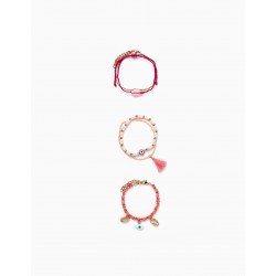 PACK BRACELETS WITH BEADING FOR GIRL 'BUZIOS', PINK