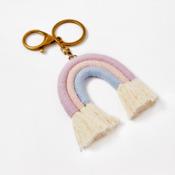 KEYCHAIN FOR 'RAINBOW' GIRL, PINK/LILAC/BLUE