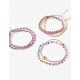PACK BRACELETS WITH BEADING FOR GIRL, LILAC / GOLD