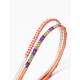 PACK 2 HEADBANDS LINED WITH THREAD FOR GIRL, ORANGE/WHITE