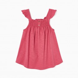 COTTON STRAPS TOP FOR GIRL, PINK