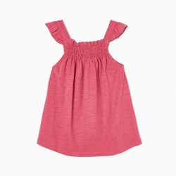 COTTON STRAPS TOP FOR GIRL, PINK