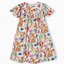 COTTON FLORAL DRESS FOR GIRLS, MULTICOLOURED