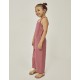 COTTON AND LINEN JUMPSUIT FOR GIRL, PINK