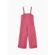 COTTON AND LINEN JUMPSUIT FOR GIRL, PINK