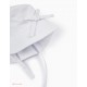 TWILL HAT WITH DECORATIVE BOW FOR GIRL, WHITE