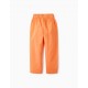 PANTS WITH COTTON AND LINEN SMOCK FOR GIRL, ORANGE