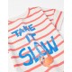 T-SHIRT + COTTON SHORTS FOR GIRLS 'TAKE IT SLOW', CORAL