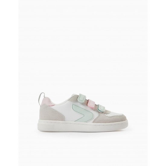 GIRLS' SNEAKERS 'ZY MOVE', WHITE/GREEN/PINK