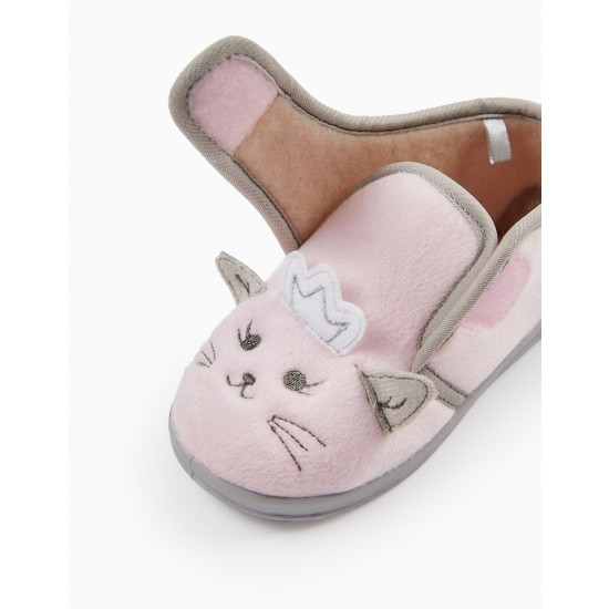 BABY SLIPPERS GIRL 'PRINCESS KITTY', PINK