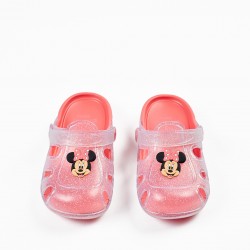 CLOGS SANDALS FOR GIRLS 'MINNIE ZY DELICIOUS', CORAL/SILVER