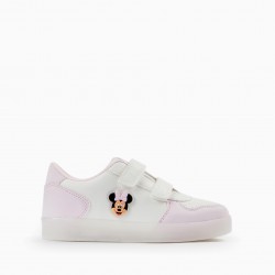SNEAKERS WITH LIGHTS FOR GIRLS 'MINNIE', WHITE/PINK