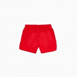 RUFFLED SHORTS FOR GIRL, RED